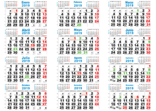 calendario 2019 santos España
