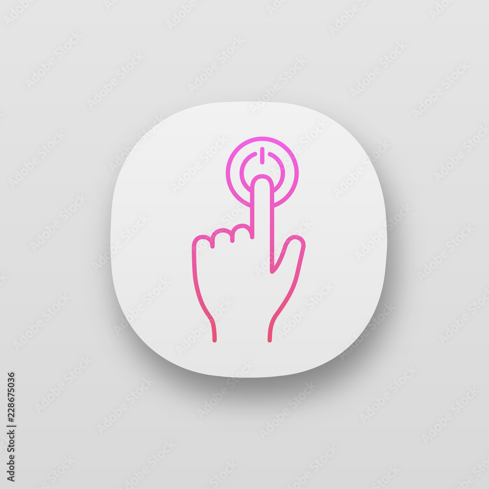 Poster power button click app icons set
