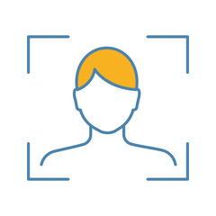 Facial recognition color icon