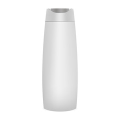 White Plastic shampoo bottle vector illustration mocup. Bath accessories. ready for your design. Can be used for shower gel, lotion.