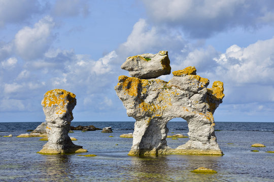 Gamle hamn auf der Insel Farö auf Gotland in Schweden