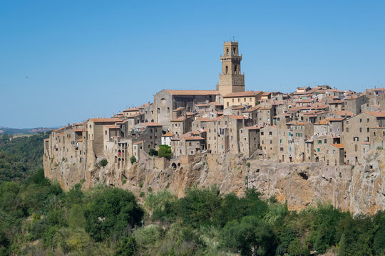 Pitigliano medieval village on tuff rocky hill