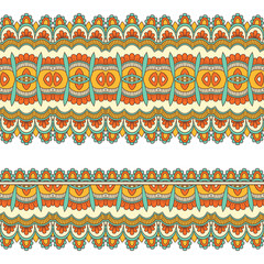 Ethnic seamless border. Hand drawn illustration