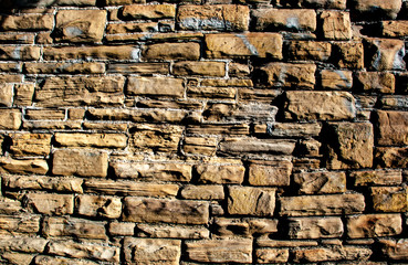 Old yellow brick wall background