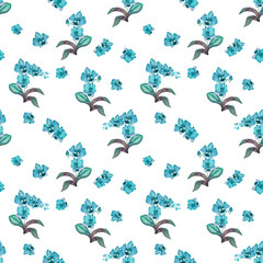 Watercolor seamless pettern with orchids.
