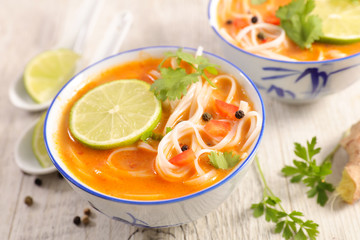 noodles soup bowl