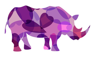 rhinoceros vector colourful