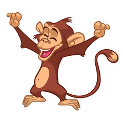 Funny Monkey Singing Vector Illustration 