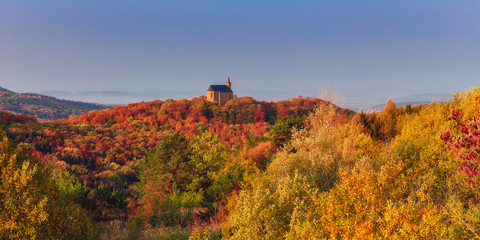 October in Franconia, Germany. Golden Sunrise in Oberfranken