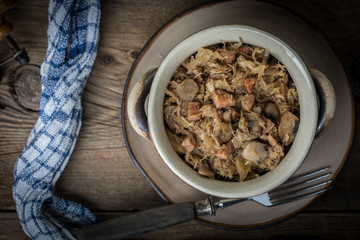 Traditional polish sauerkraut (bigos).