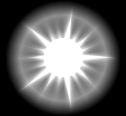 Black and white sun symbol
