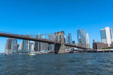 Fototapeta na wymiar Brooklyn Bridge over the East River, Manhattan, NYC