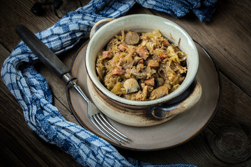 Traditional polish sauerkraut (bigos).