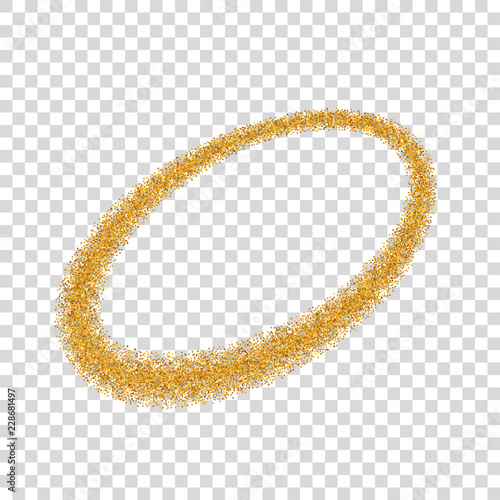 Gold Circle Light Glitter Effect Golden Ring Isolated White Transparent Background Ellipse Magic Element Foil Texture Christmas Shine Decoration Round Frame New Year Design Vector Illustration Wall Mural Alona S