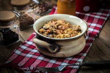 Traditional polish sauerkraut (bigos).