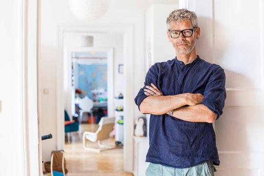 Portrait of mature man at home
