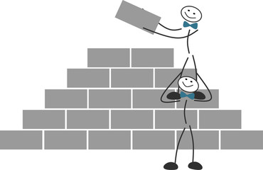 Strichmännchen stapeln Steine