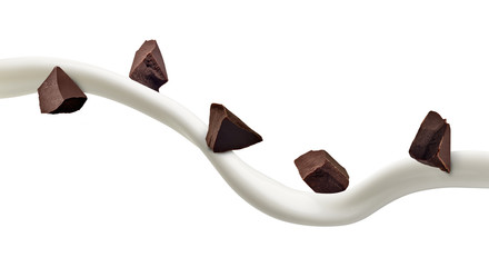 chocolate piece milk splash flow