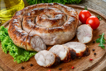 home fried sausage, Tasty and healthy food