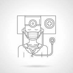 Infectious disease doctor detail line vector icon