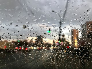 Rain in  city