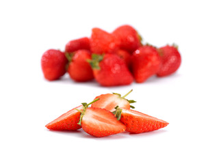 cut and whole strawberries