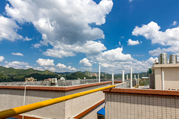 Meizhou Tai Po under blue sky and white clouds