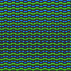 Abstract Green and Blue Waves Seamless Pattern Background. Vector