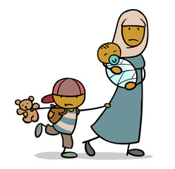 Flüchtlinge suchen Asyl vor Krieg und Verfolgung