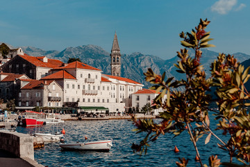 View of the village of Perast. Montenegro