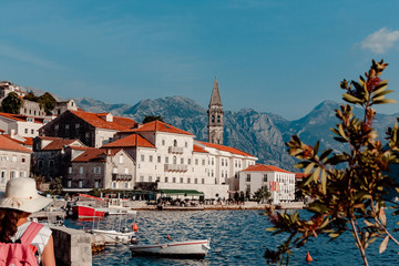 View of the village of Perast. Montenegro
