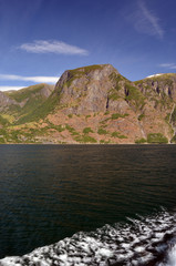 Fototapeta na wymiar Mountains and fjord. Norwegian nature. Sognefjord. Flam, Norway 