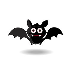Halloween clip art character of happy bat flittermouse for kids party greeting card,