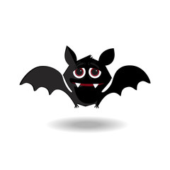 Halloween clip art character of kawaii bat flittermouse for kids party greeting card,