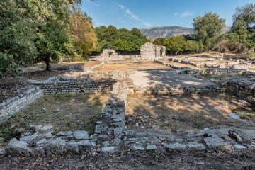 Fototapeta na wymiar Remnants of homes in Butrint ancient city in Albania