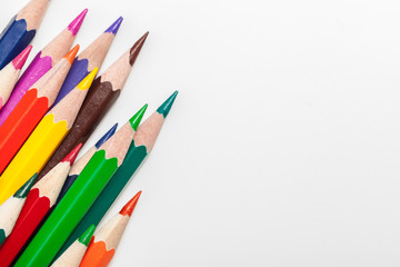 Education or back to school Concept. Close up macro shot of color pencil