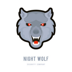 Vector Illustration of Night Wolf.
