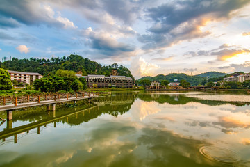 Fototapeta na wymiar West Lake Park, Tai Po, Meizhou