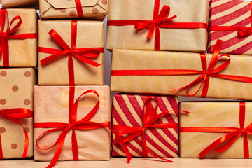 Christmas gift box on tablet
