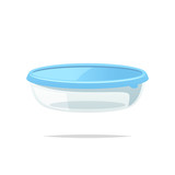 Round food storage container vector isolated