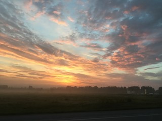 sunset in mountains