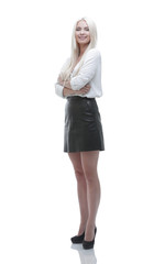 Fototapeta premium Modern young business woman. Full-length portrait.