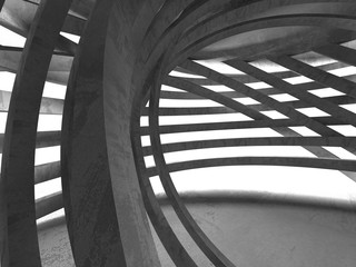 Dark basement empty room interior. Concrete walls