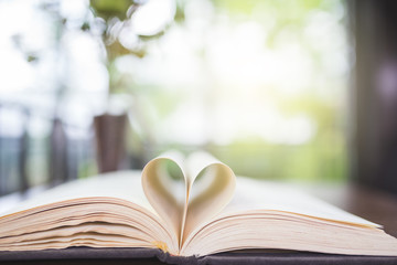 heart shape opened book