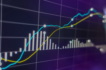 Stock exchange market graph. Finance, exconomic, business concept.