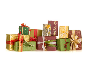 Group of christmas gifts