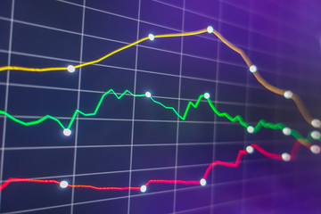 Stock exchange market graph. Finance, exconomic, business concept.