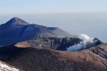 新燃岳と高千穂峰