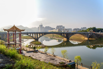 Old bridge on Meizhou River
