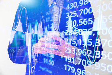 Business man working on smart phone for business connection